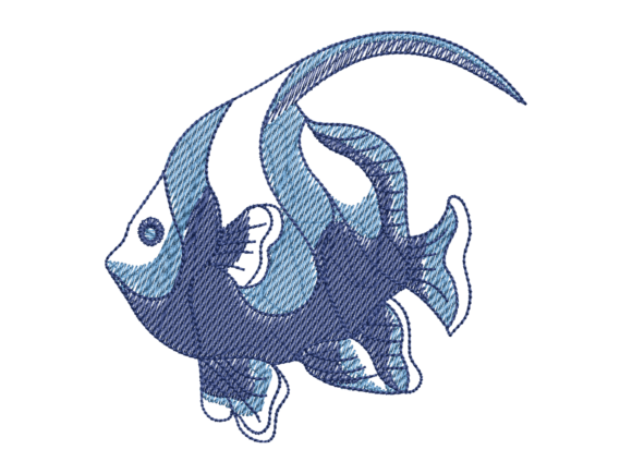Blue Angelfish Embroidery Review for Etsy Shops