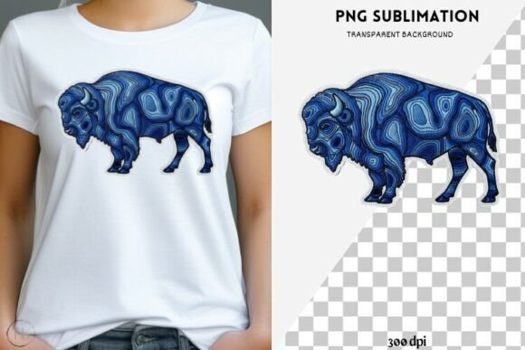 Blue Bison Embroidery PNG Western Review