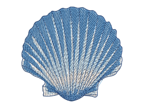 Blue Seashell Embroidery Review for Etsy Shops