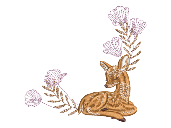 Sleeping Floral Deer Embroidery Design Review